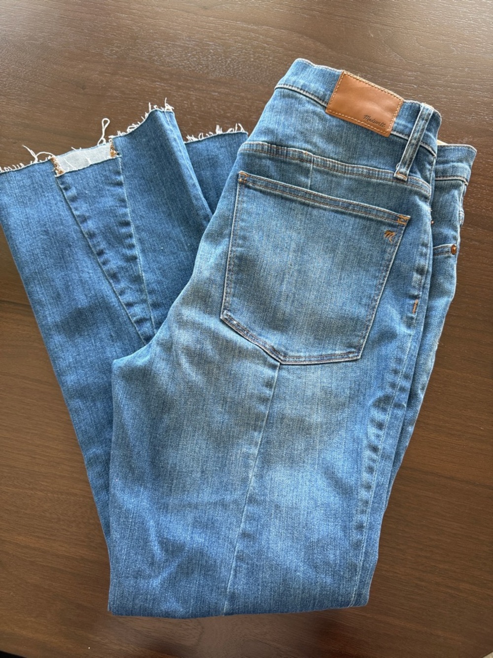 Madewell Light Blue Straight-Leg Jeans with Raw Hem